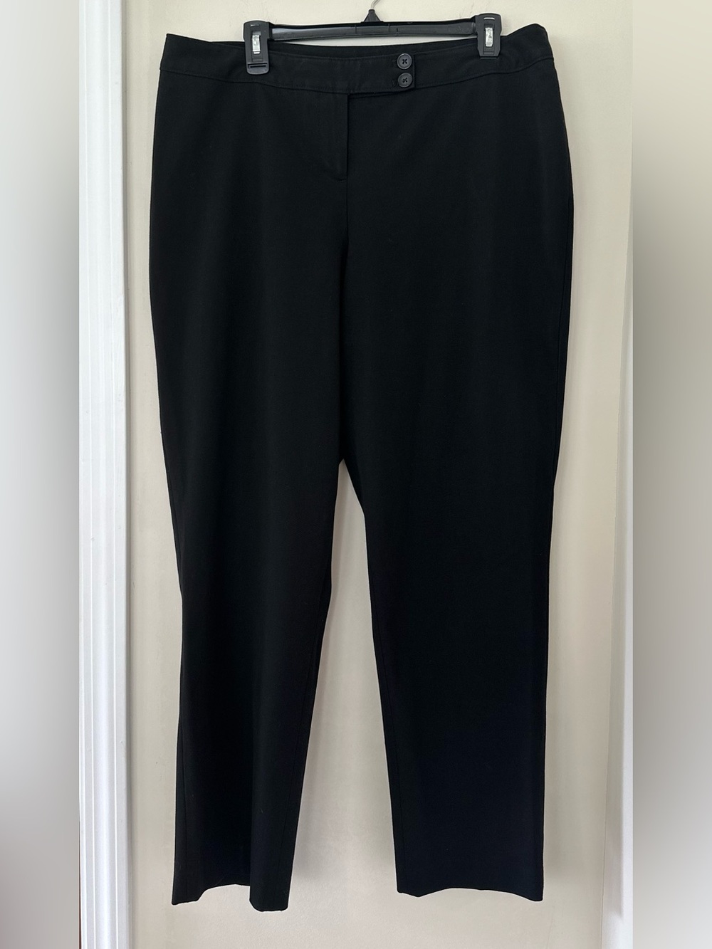 Lane Bryant Perfect Fit Black Straight Leg Trouser Pants Size 14 Career Office